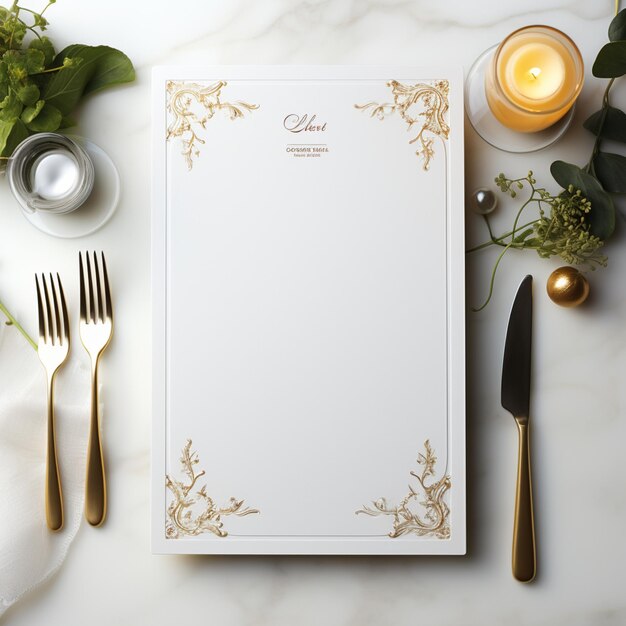 Gold Foil Luxury Menu