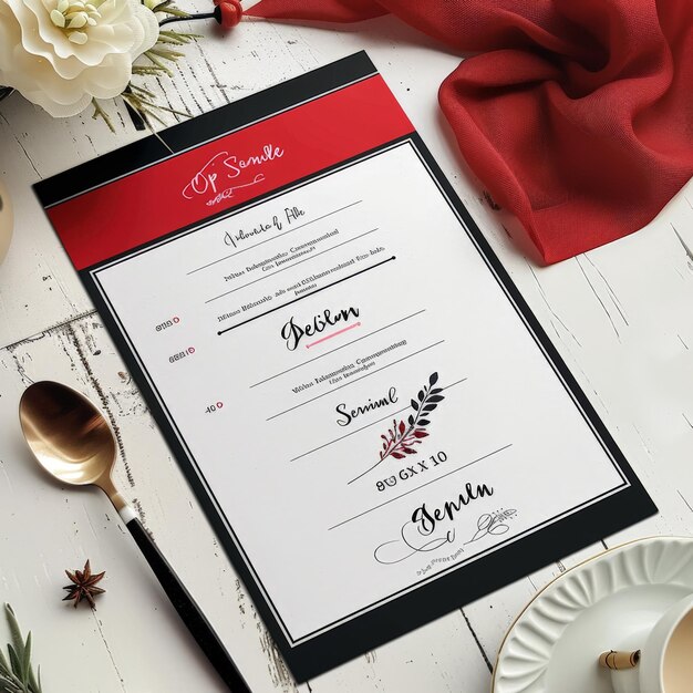 Vintage Calligraphy Menu